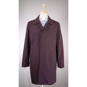 Paul Stuart Burgundy Lightweight Trench Coat Jacket Small
